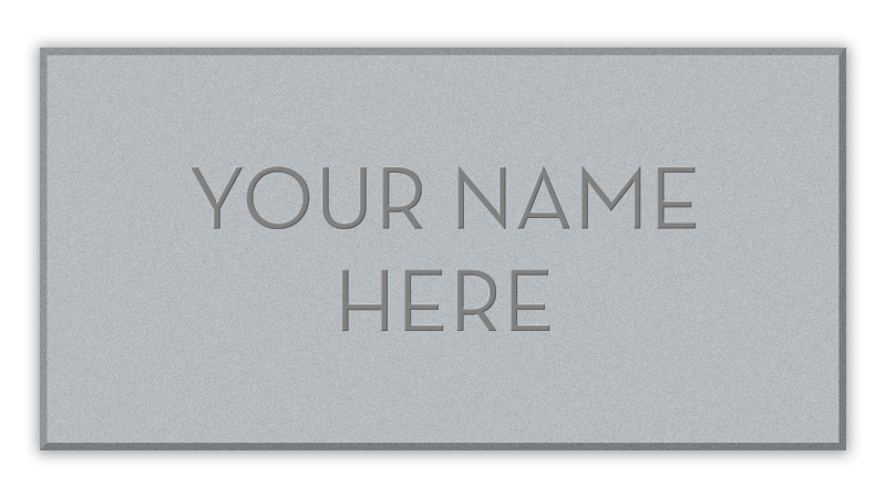 Mockup of tile with text "Your Name Here"