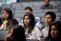 Students listen attentively