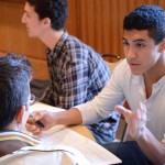 students talking