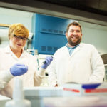 Professor of Biology Dan Stoebel with student