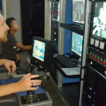 Harvey Mudd student James Adams at work in the Gulf of Mexico studying coral.
