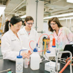 students working in chem lab