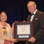 Emilly Shimizu '20 is presented a scholarship award by ASF official. Photo by ASF, Emily Jourdan