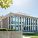 Harvey Mudd College sign in front of Olin building