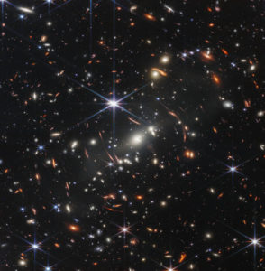 NASA’s James Webb Space Telescope has produced the deepest and sharpest infrared image of the distant universe to date. This image, known as Webb’s First Deep Field, shows the galaxy cluster SMACS 0723.