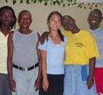 Gao with her host family in Manyana