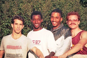 Mark Messana CMC ’89, Derek Elmore CMC ’89, Kurt Hocker CMC ’88 and Tony Gnecco '89 