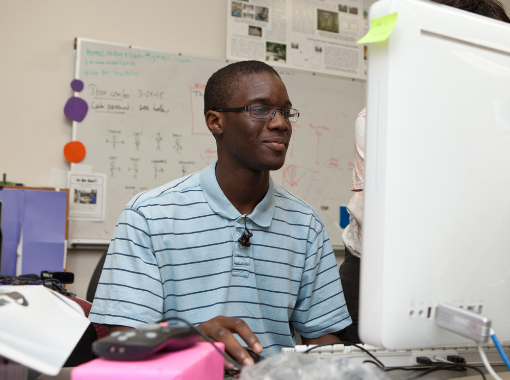 student at computer