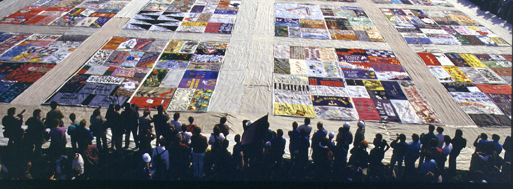 AIDS quilt at Harvey Mudd