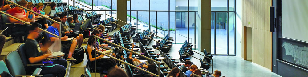 Students in lecture auditorium.
