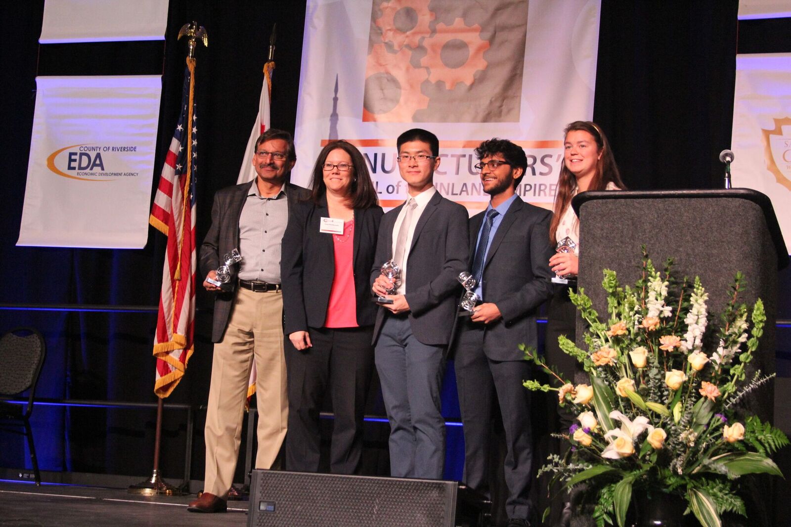 Gokli and students with awards