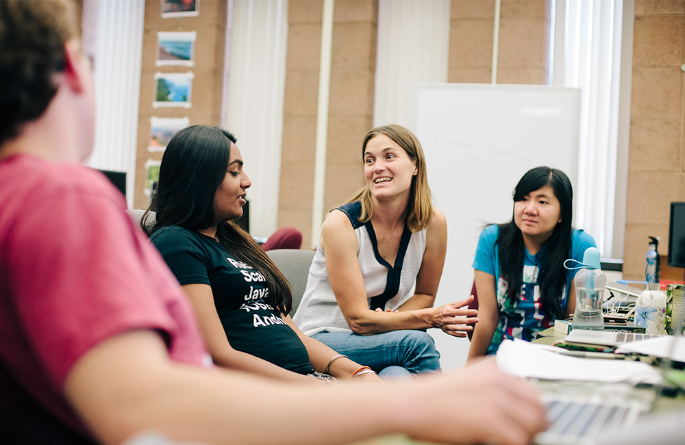 Julie Medero and students