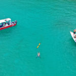 aerial photo of boats in a harbor