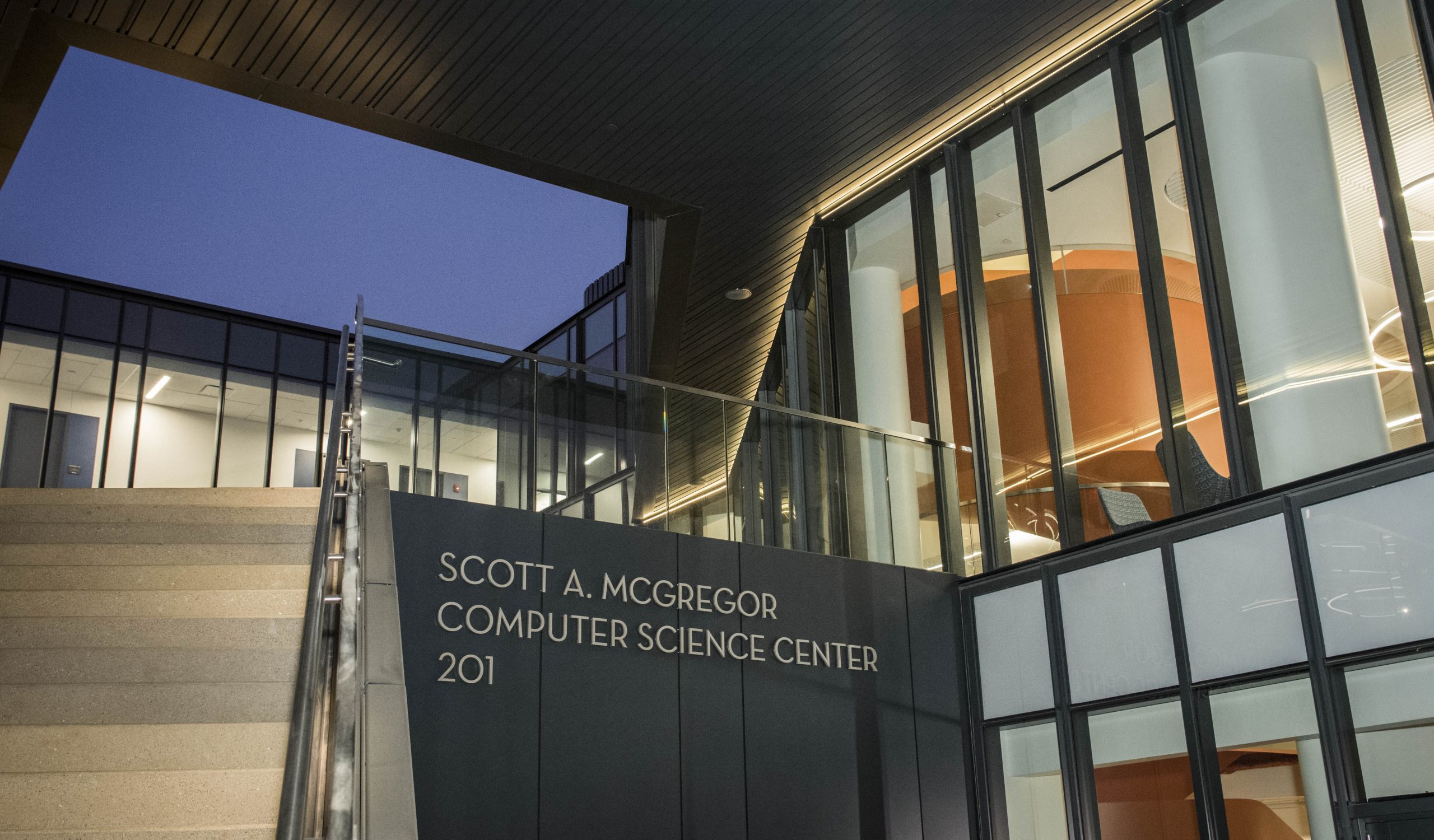 picture of the McGregor Computer Science Center's front.