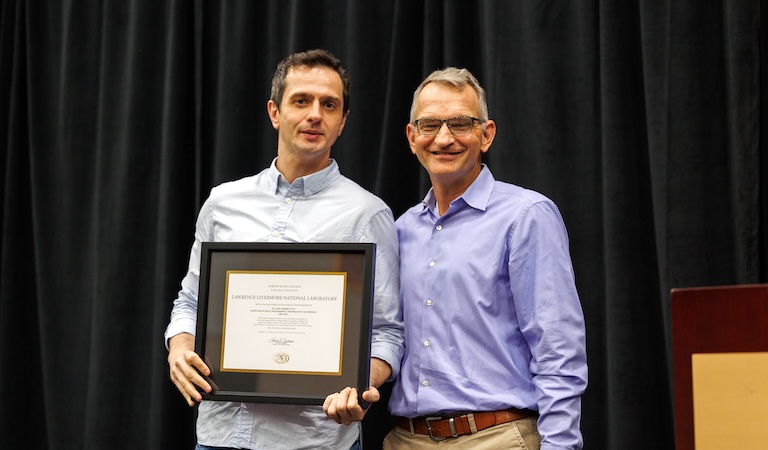 2025 Clinic Milestone Award given to Fikret Aydin (rep from LLNL).