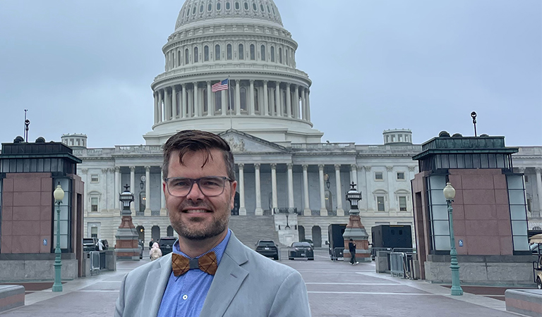 Jim Boerkoel in front of the Senate building