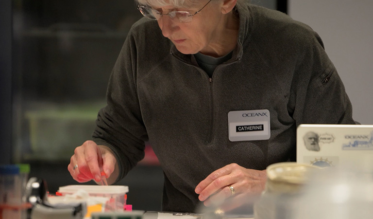 cathy in lab