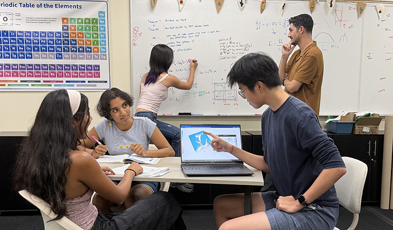 Students in a math and climate class