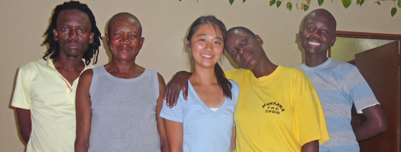 Student with her Botswanan host family.