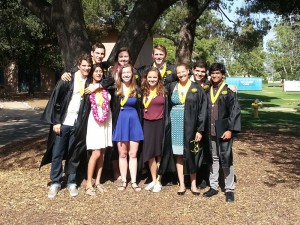 All but 2 of the 2013-2014 proctors after graduation. (Top row: Ray Hurwitz ’14, Brianna Thielen ’14, Christian Stevens ’14, Alberto Ruiz ’14; Bottom row: Nate Bean ’14, Natasha Parikh ’14, Miranda Parker ’14, Katie Shepherd ’14, Becca Thomas ’14, Mitul Verma ’14; Not pictured: Carling Sugmarman ’14 and Carolina Reyes ’14)