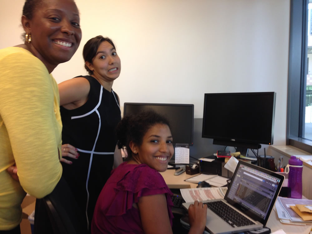 Here, you can see Jamilla ‘bossing around’ Risa and Sophia, fellow senior interns.
