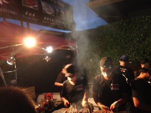 A picture chefs making the Takoyaki