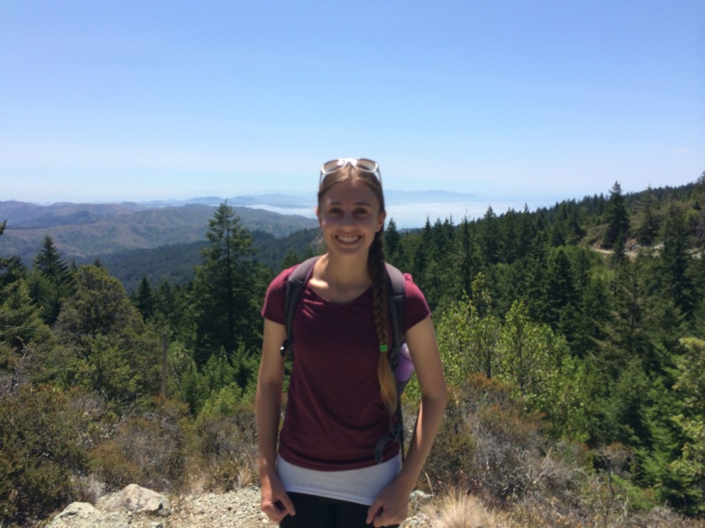 Maddie Hansen '15 enjoying the outdoors on a hike with her fellow interns!