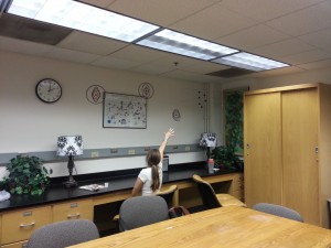I spent a lot of time in this lounge when I took Physical Chemistry Lab during the fall semester of my sophomore year. It was an 8-hour/week lab split into two days, with motivation fueled by Butterfingers and Salt and Vinegar Lay's provided by the friendly instructors, Prof. Cave and Prof. Grimm (a visiting professor). In the glassblowing unit, I learned how to make my own test tubes (easy) and t-joints (hard), and only burned myself twice!