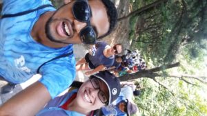 Climbing the Great Wall with our Mandarin teacher!