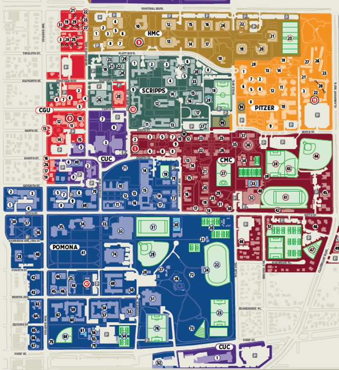 Claremont Colleges Campus Map Gretel Hildagarde