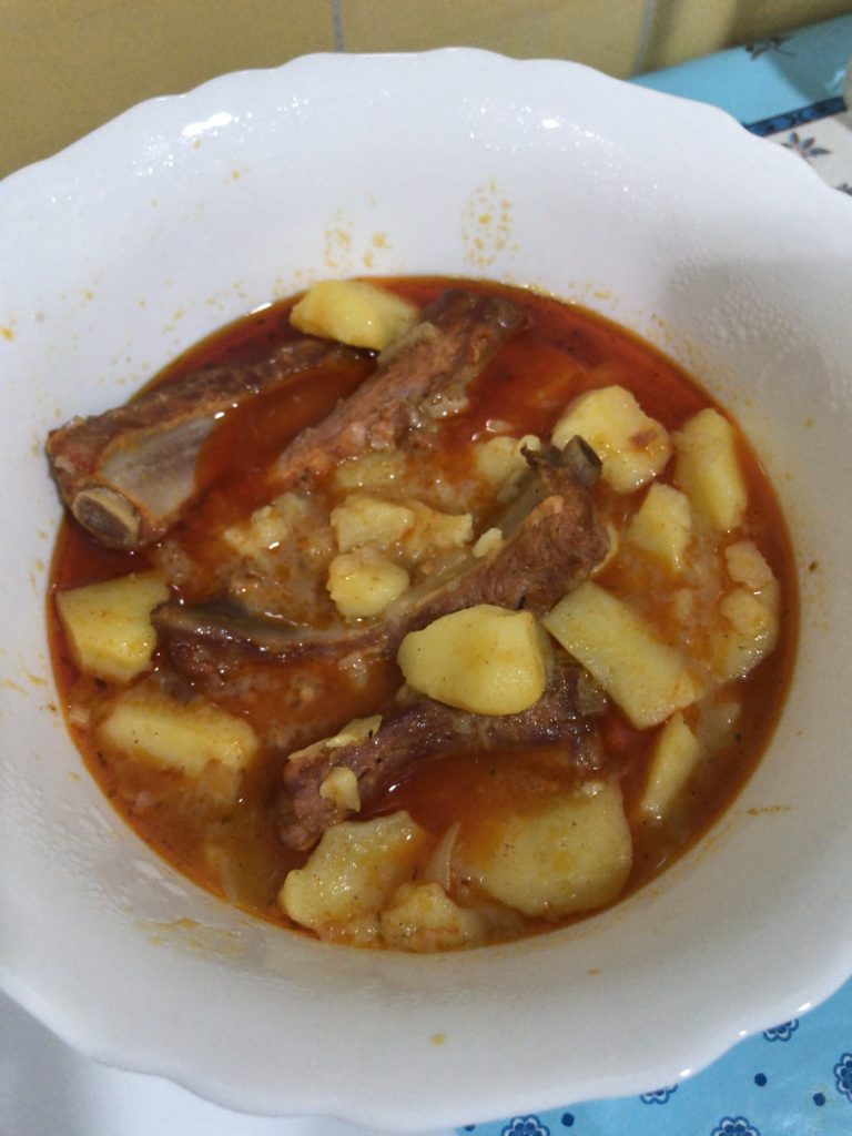 stew with pork ribs and potatoes