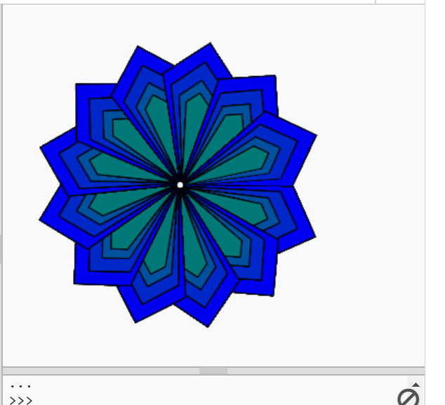 A blue geometric flower.