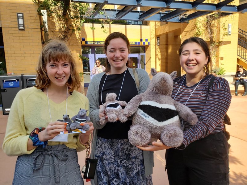 Three of us holding our stuffed anteaters