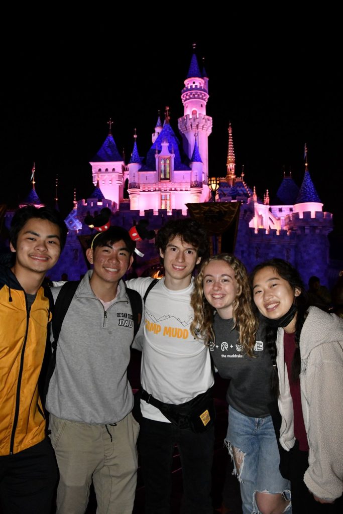 Group of students in front of Sleeping Beauty's Castle
