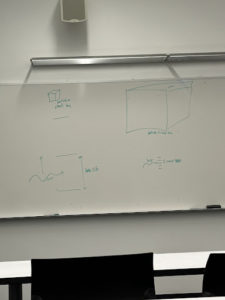 Whiteboard with markings