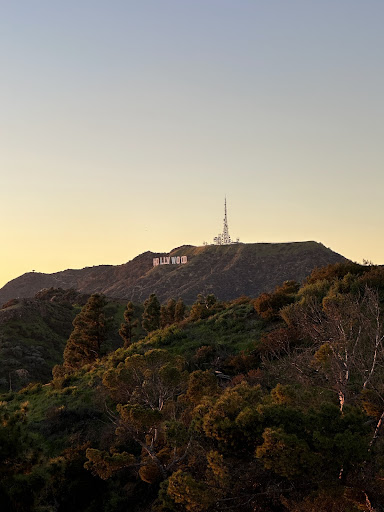 Hollywood sign at dusk