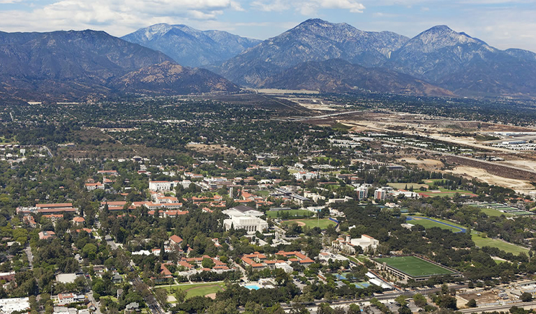 Aerial view of the Claremont Colleges