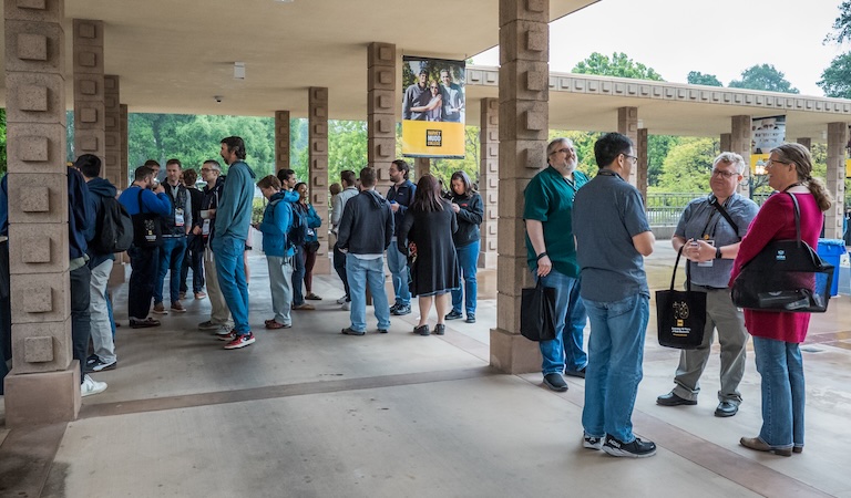 Group of people socializing