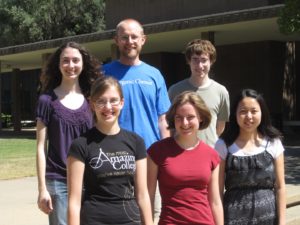 Top row: Anastasia, Prof. Vosburg, Cory. Bottom row: Katie, Mary, Erin.