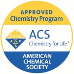 American Chemical Society logo in blue, white, and gold
