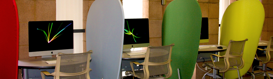 Workstations in the learning studio.