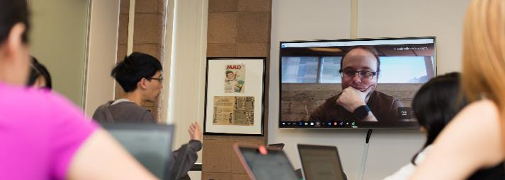 Reddit liaison meets with team via videoconference.