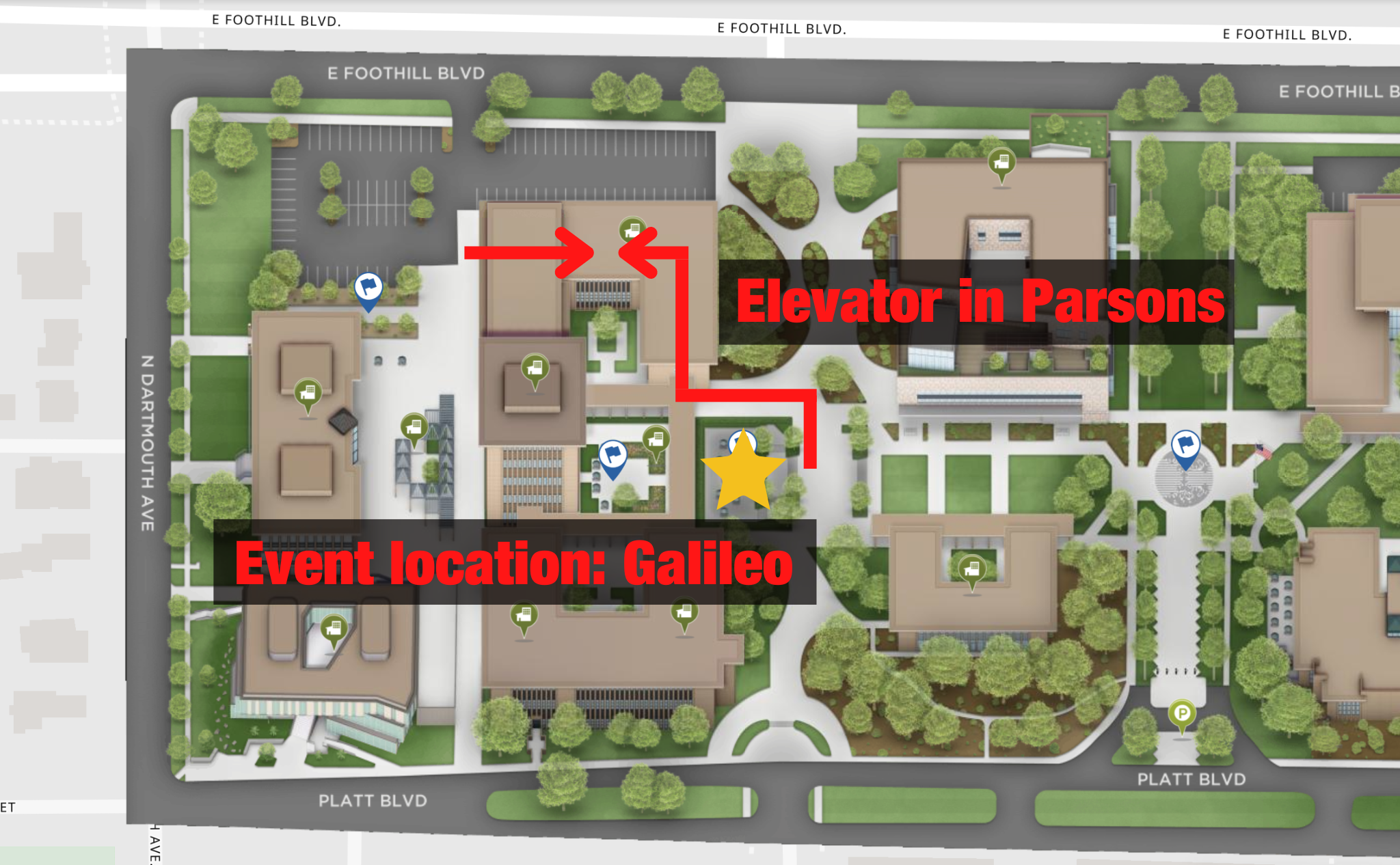 Detailed elevator map