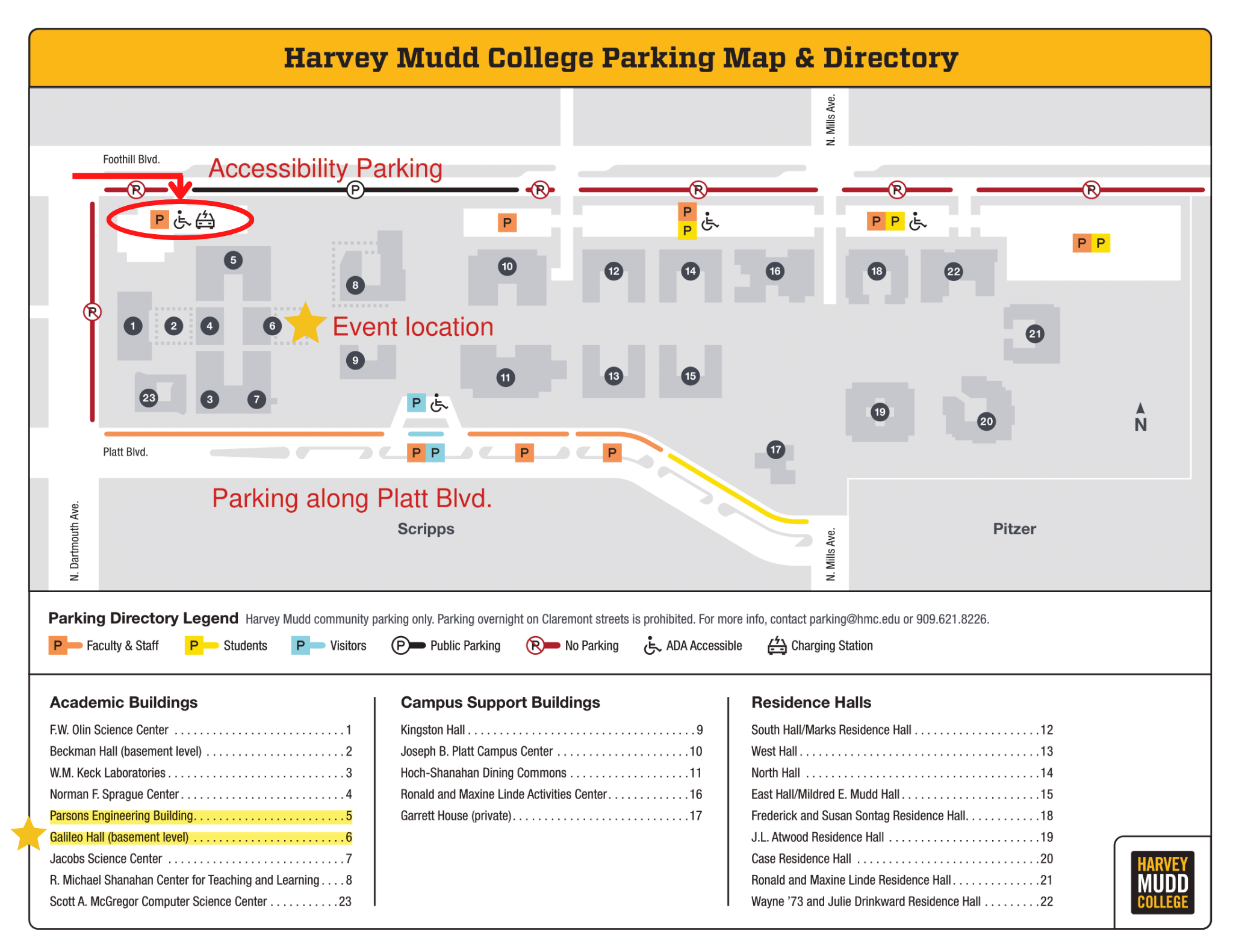 Parking map for event