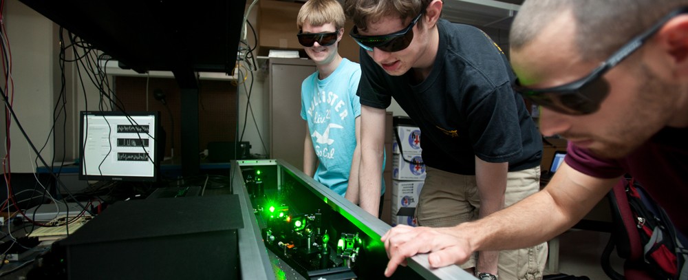students with laser