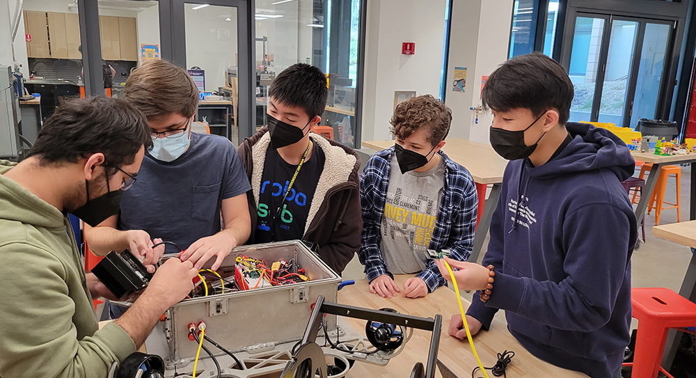 Students in the makerspace
