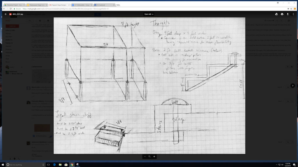 Sketch plan of cart.