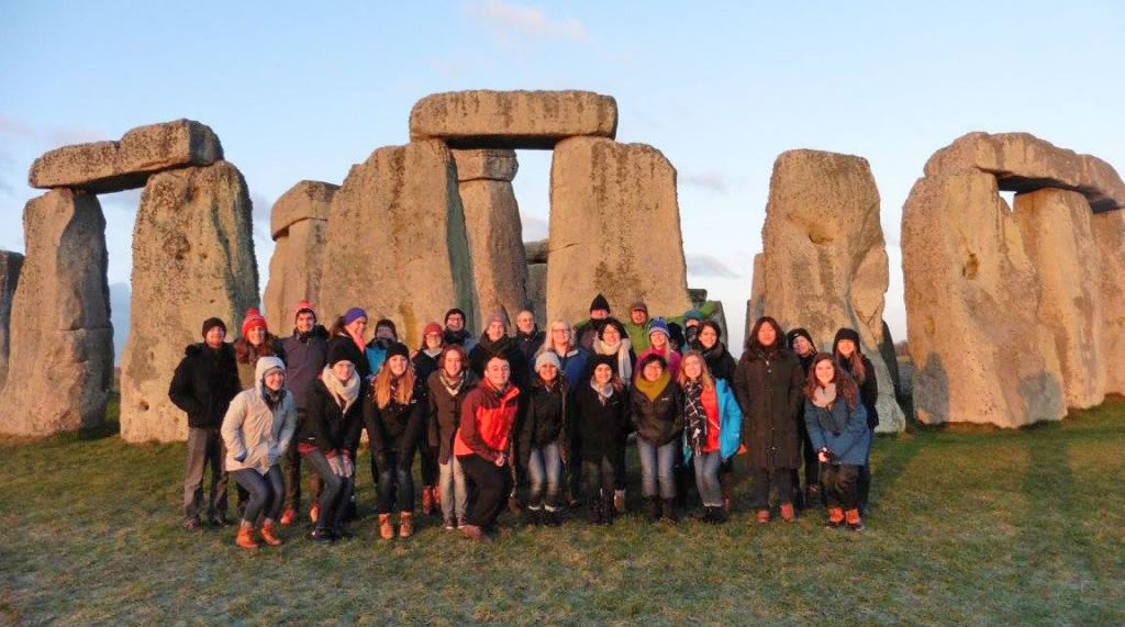Group of students at Stonehenge.