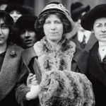 Photograph shows suffrage and labor activist Flora Dodge "Fola" La Follette, social reformer and missionary Rose Livingston, and a young striker during a garment strike in New York City in 1913. (Image source: Library of Congress Prints, Photographs Division)