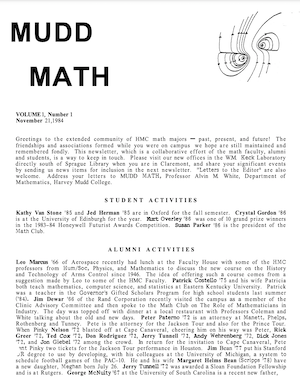 Mudd Math 1984, Volume 1